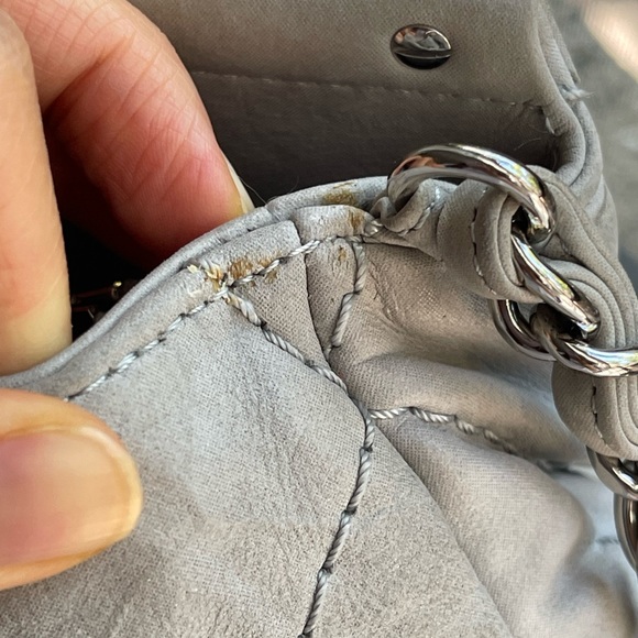 (SOLD) Authenticated Vintage Chanel Grey CC Logo Tote/Crossbody Bag - Picture 16 of 16